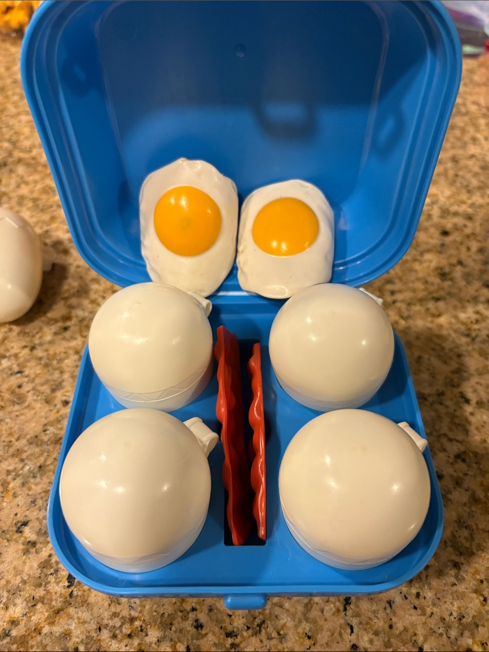 Fisher-Price plastic play bacon and eggs.